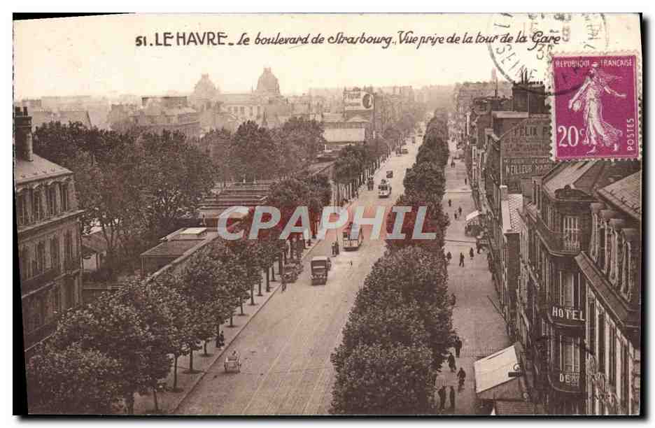 CPA Le Havre Le Boulevard De Strasbourg Vue prise de la tour de la gare