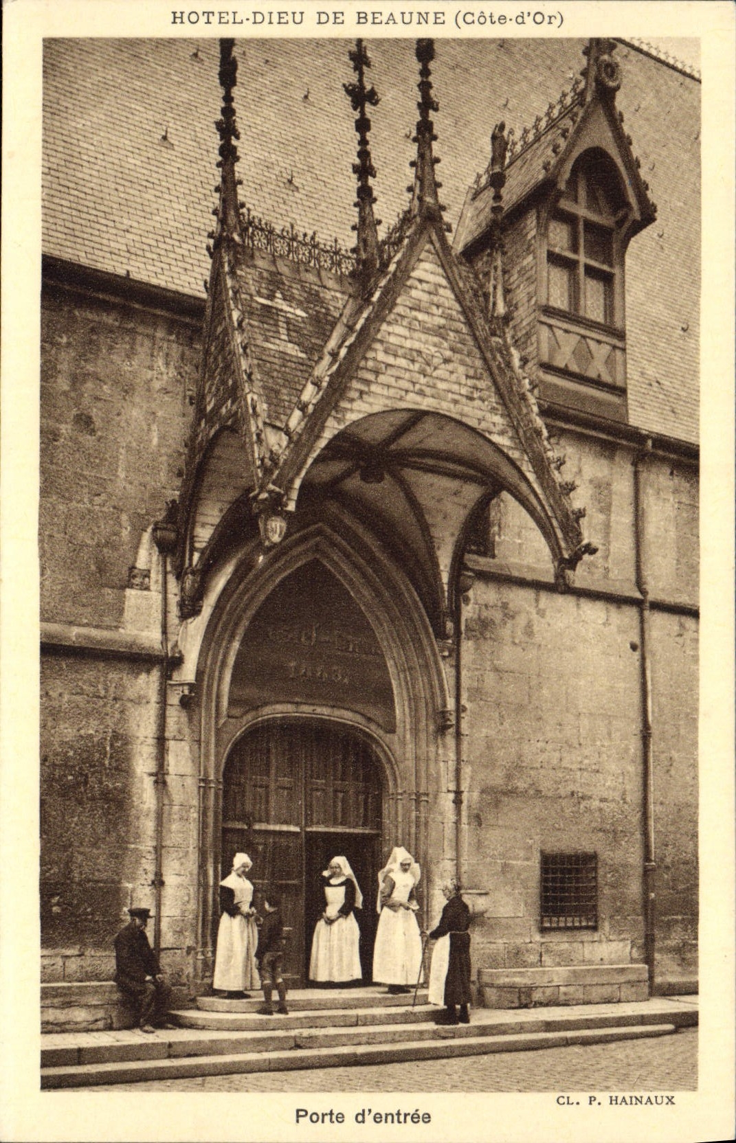 CPA Beaune Hotel Dieu Porte D'Entree Infirmiere Religieuse