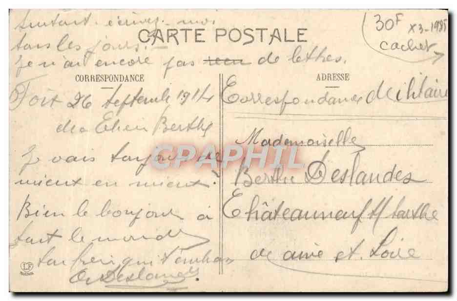 CPA Foix Vue De Montgaury Cachet 17eme corps d'armee Hopital Temporaire (rare) — Rückseite