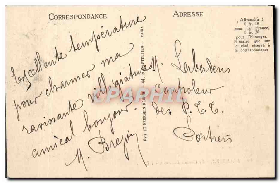 CPA Biarritz Le Casino Bellevue — Verso
