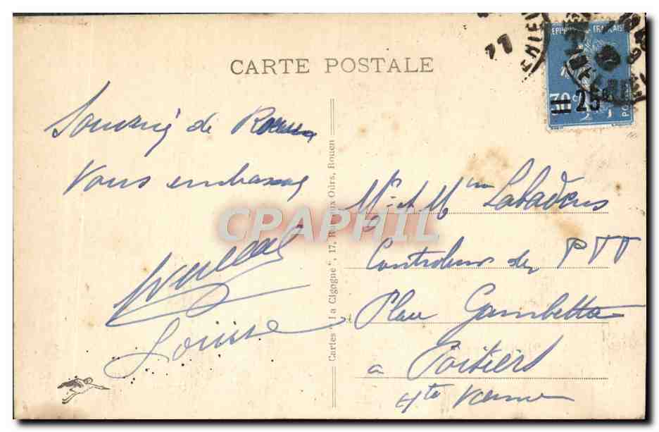 CPA Rouen Fontaine Sainte Marie — Verso