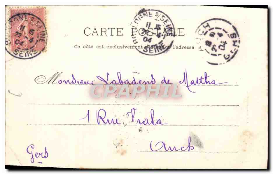 CPA Boulogne Sur Seine L'Eglise — Rückseite