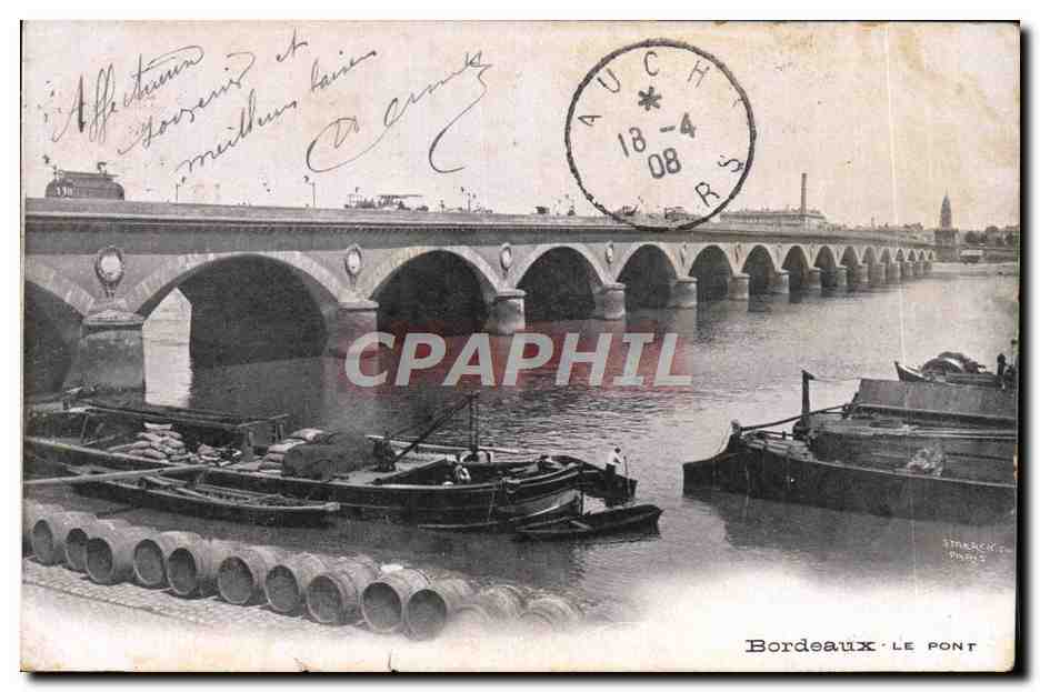 CPA Bordeaux Le Pont Bateaux
