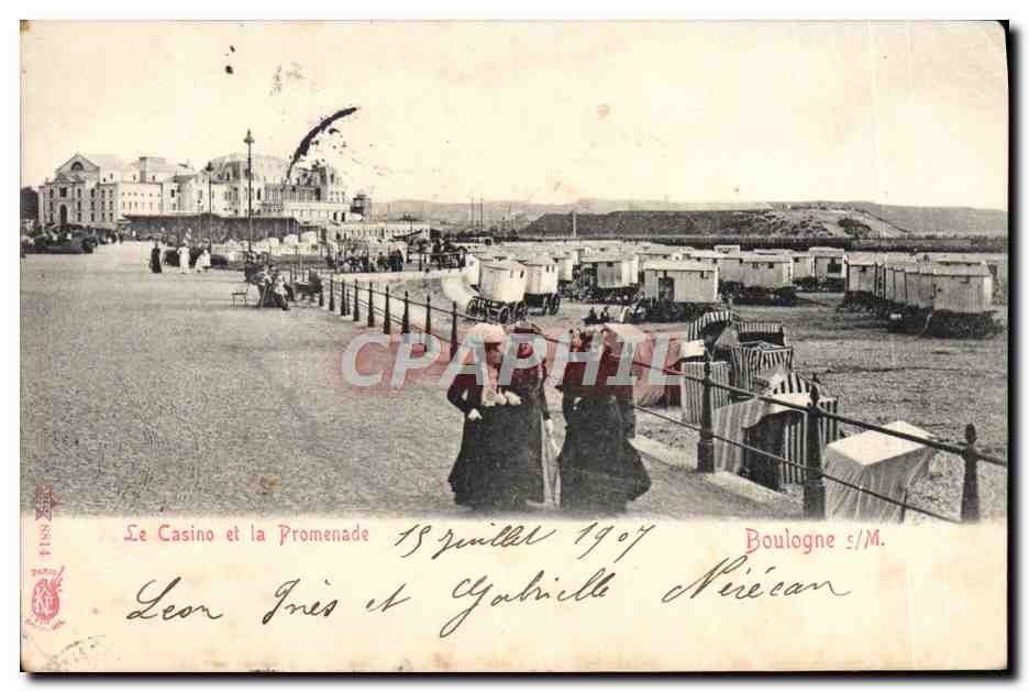 Le Casino et la Promenade — Boulogne-sur-Mer — éditeur Boulogne s/M.