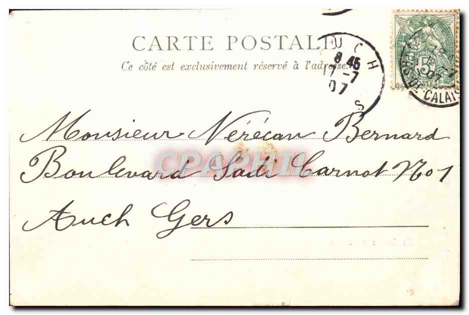 Le Casino et la Promenade — Boulogne-sur-Mer — éditeur Boulogne s/M. — Rückseite