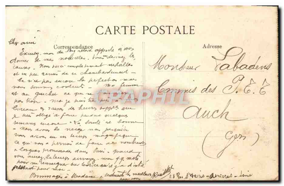 CPA Paris Avenue du Bois de Rue Boulogne Automobiles — Rückseite
