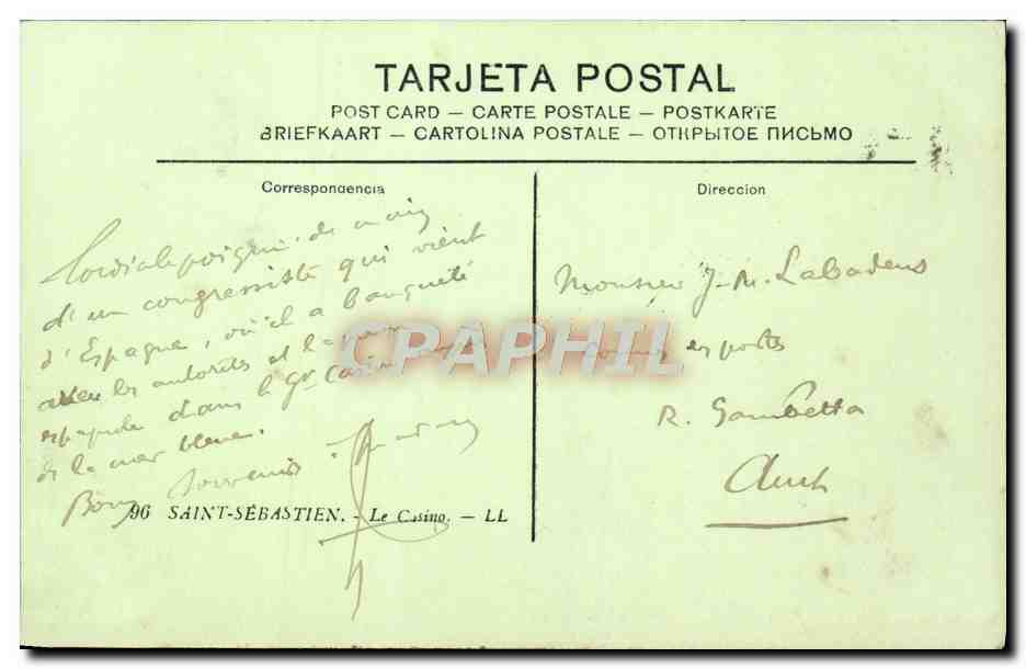 CPA San Sebastian el Casino — Back