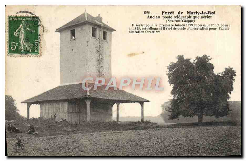CPA Foret de Marly le Roi Ancien poste telegraphique aerien Systeme Chappe 