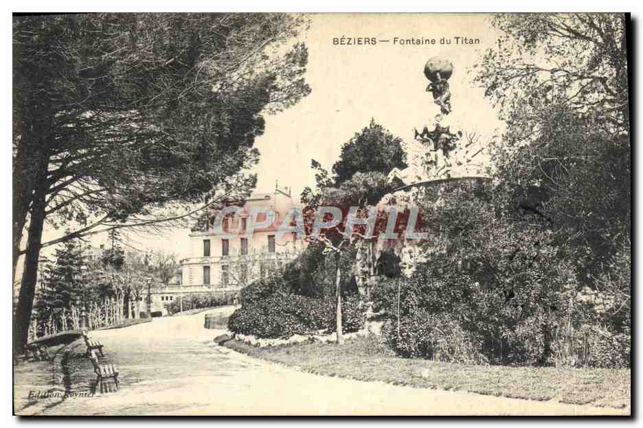 CPA Beziers Fontaine du Titan