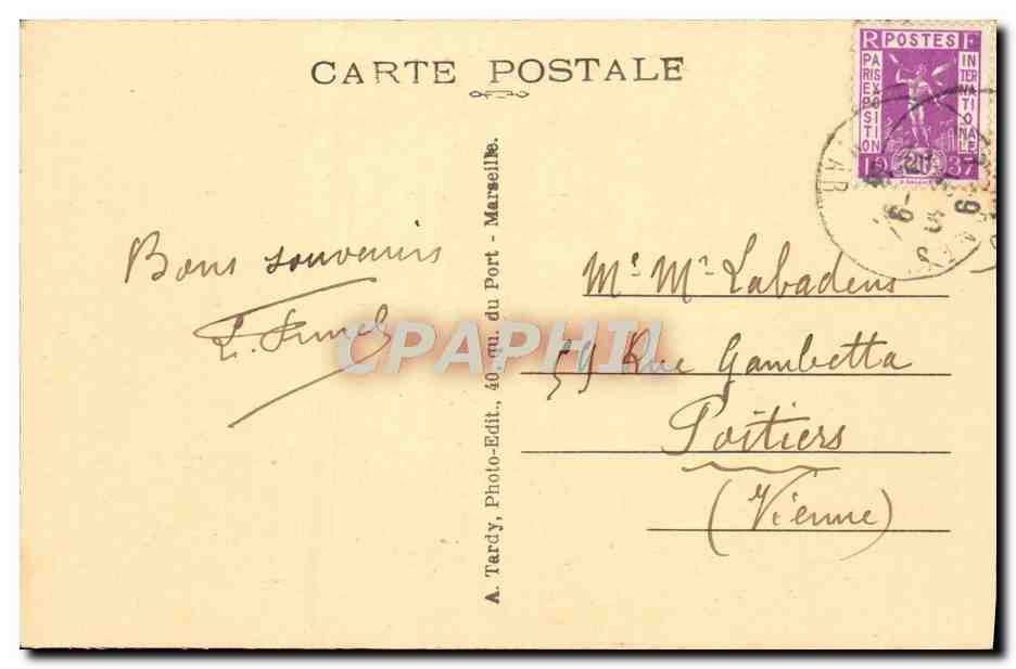 CPA Salernes Fontaine Historique — Rückseite