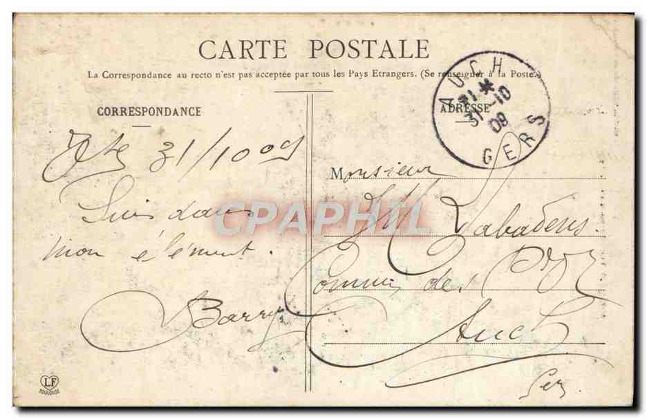 CPA Toulouse Cour De L'Hotel d'Assezat — Verso