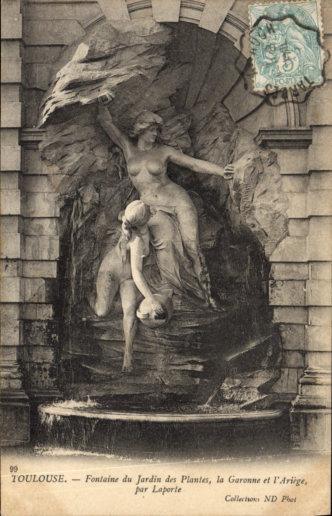 CPA Toulouse Fontaine du Jardin des Plantes la Garonne et l'Ariege par laporte 