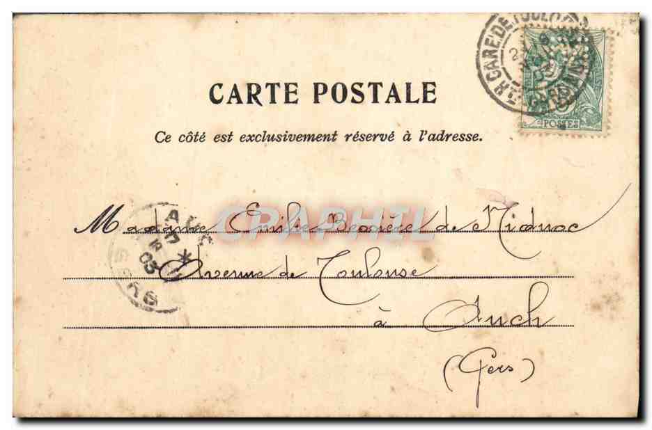 CPA Toulouse Pont Suspendu — Verso