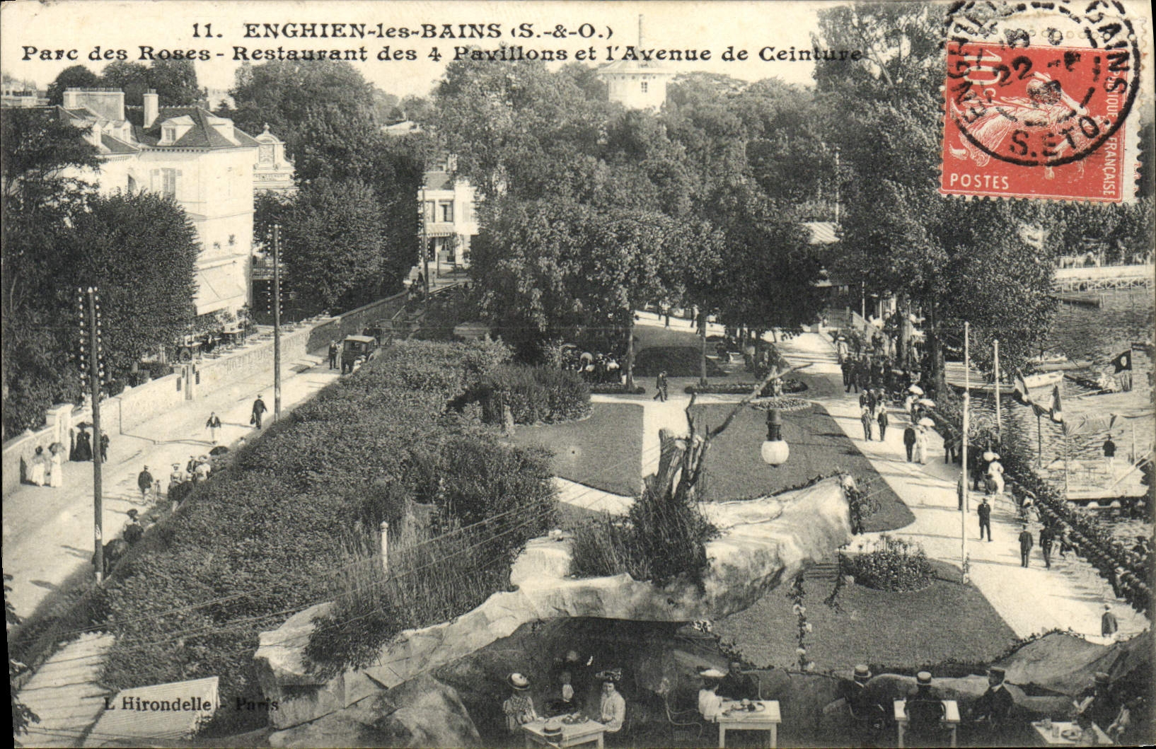 Enghien-les-Bains — Parc des Roses, Restaurant des 4 Pavillons et l'Avenue de Ceinture — L. Hirondelle, Paris