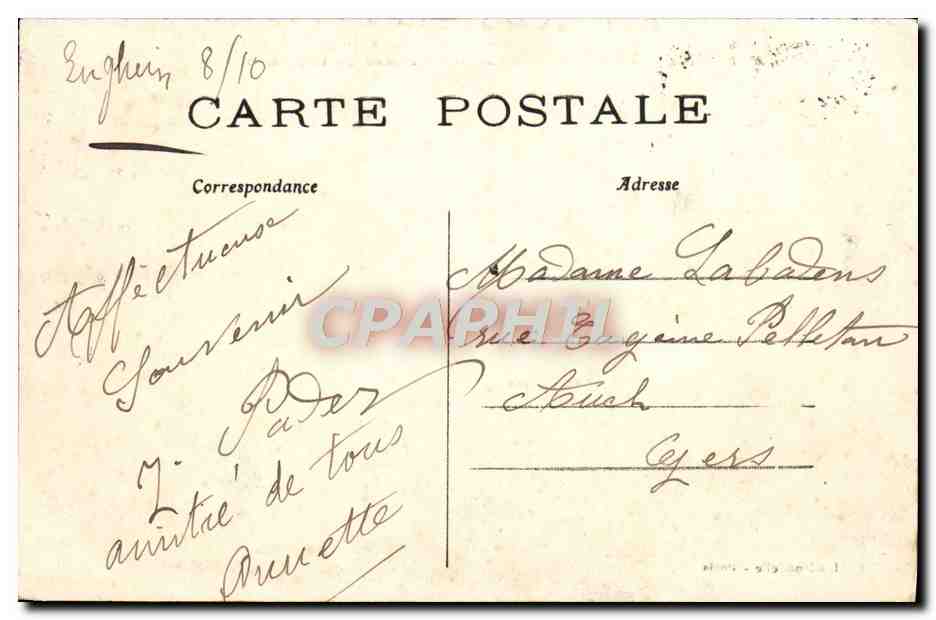 Enghien-les-Bains — Parc des Roses, Restaurant des 4 Pavillons et l'Avenue de Ceinture — L. Hirondelle, Paris — Verso