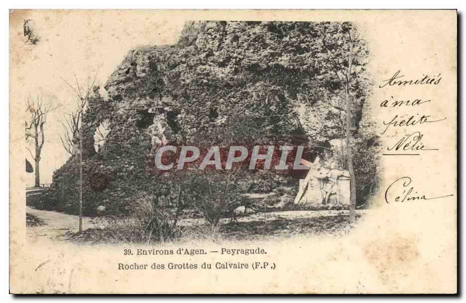 Rocher des Grottes du Calvaire — Environs d'Agen — Peyragude (F.P.)