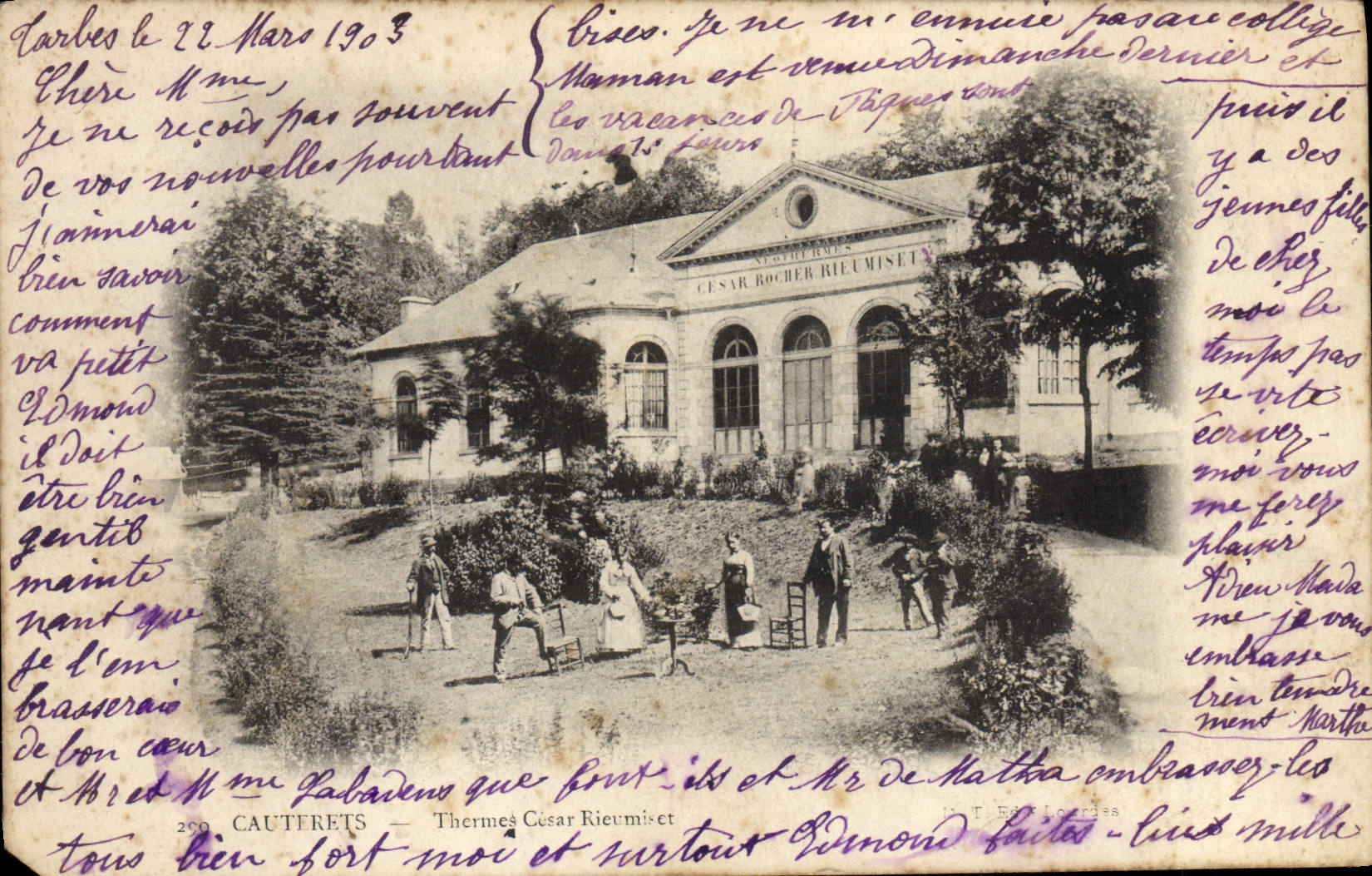 Cauterets — Thermes César Rieumis — éditeur T. Ernoult, n°260 - Anverso