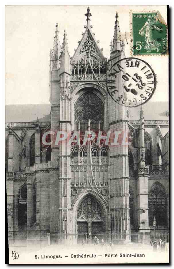CPA Limoges Cathedrale Porte Saint Jean