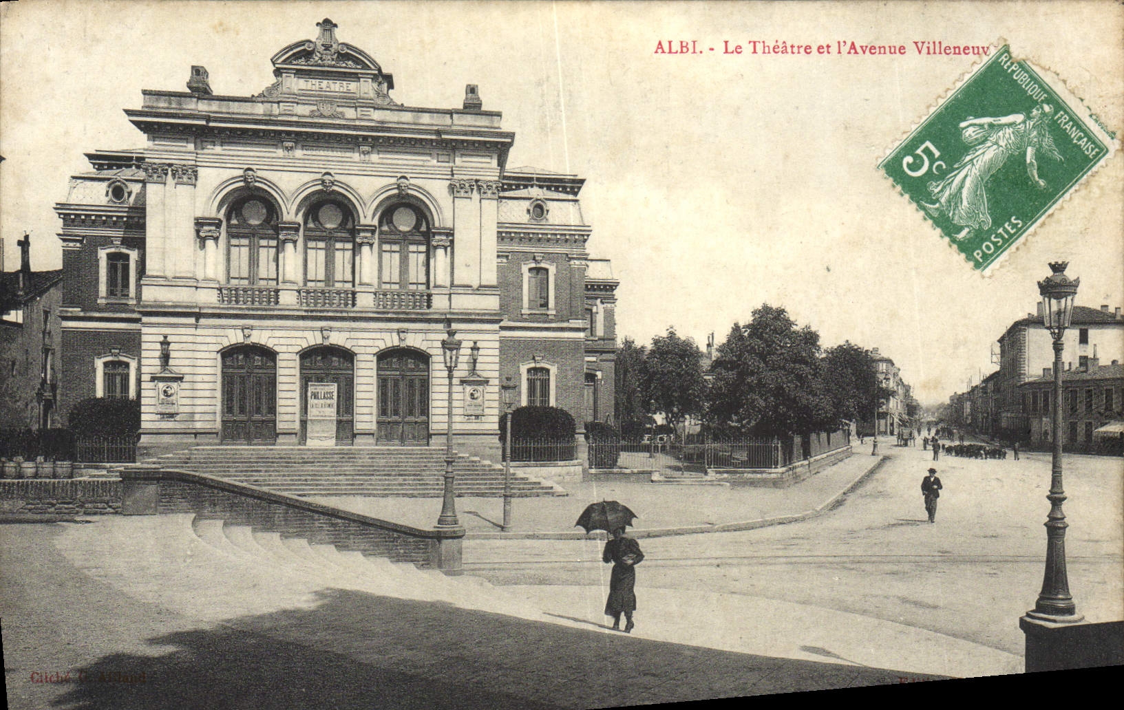 Albi - Le Théâtre et l'Avenue Villeneuve — éditeur Guichard & Cie