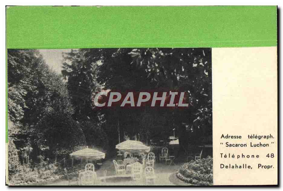 Carte depliante Luchon Le Sacaron Allees d'Etigny entre l'etablissement thermal et le casino 
