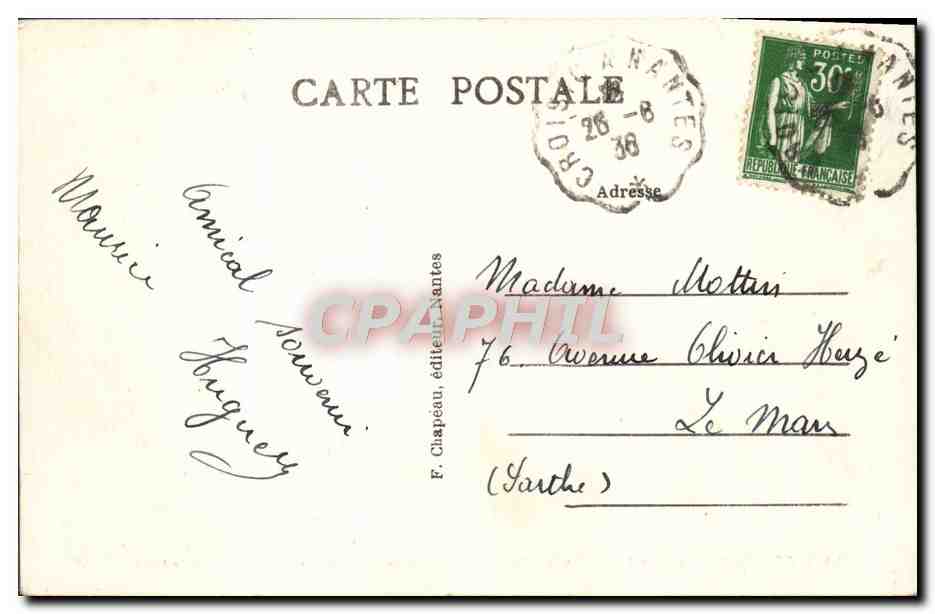 CPA Le Croisic Sur la Cote le moulin de Pen Aval et la flotille de peche  — Rückseite