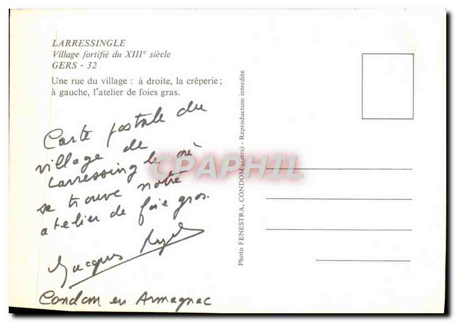 Larressingle — Village fortifié du XIIIe siècle — Photo FENESTRA (Condom, Gers) — Rückseite