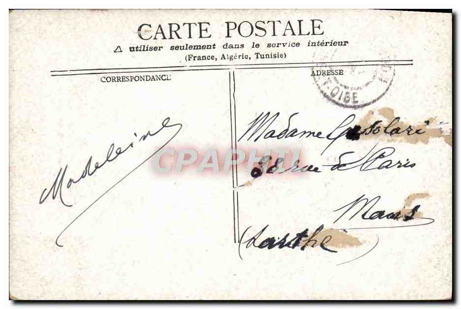 CPA Lyon Homme De La Roche Cachet Levee de nuit Paris  — Verso
