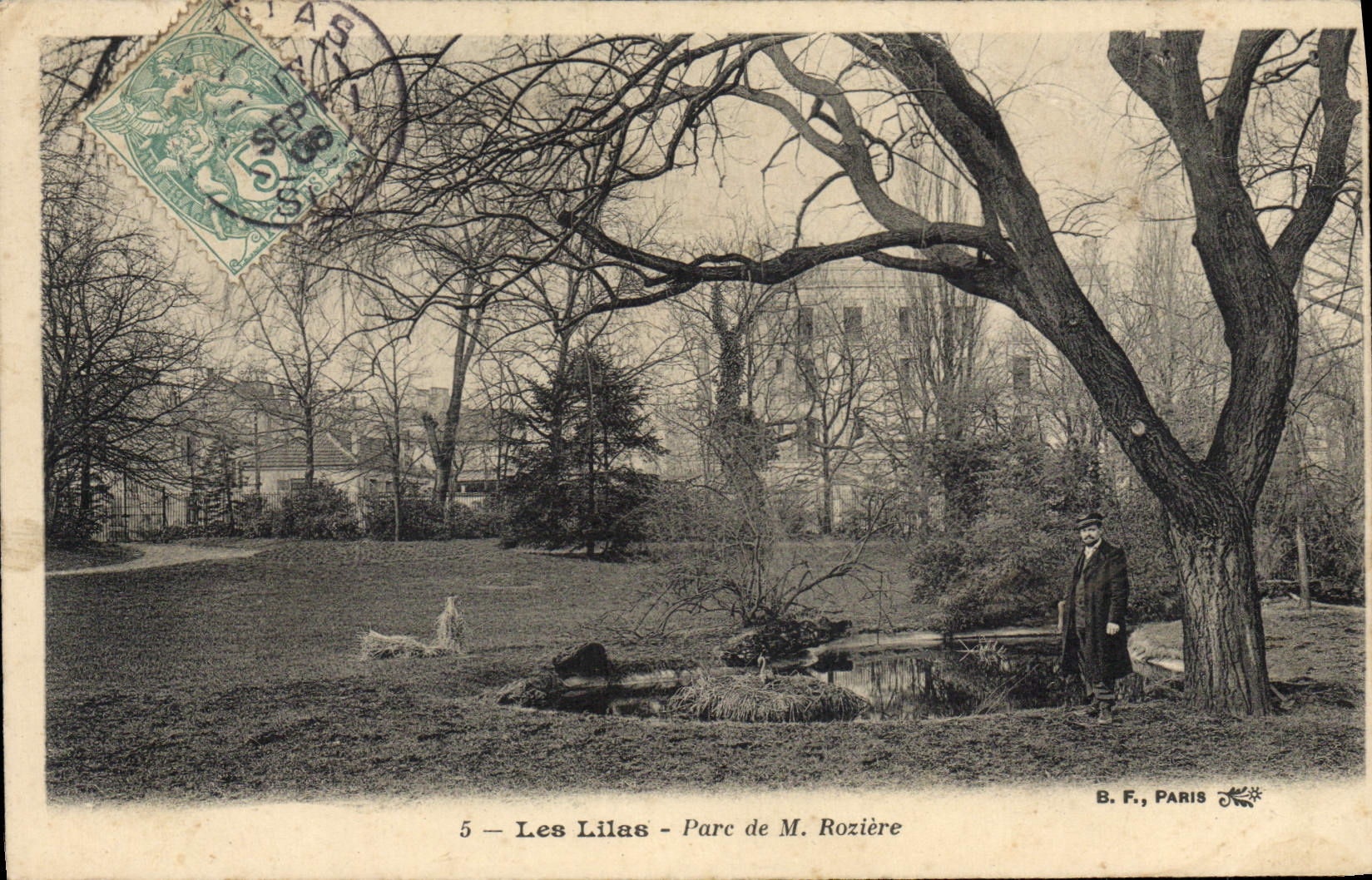 CPA Les Lilas Parc de M Roziere 