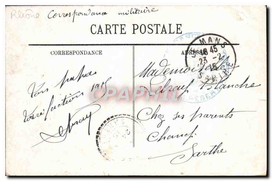 Lyon — La Place Bellecour et le Coteau de Fourvière — éditeur inconnu, n° 4 — Verso