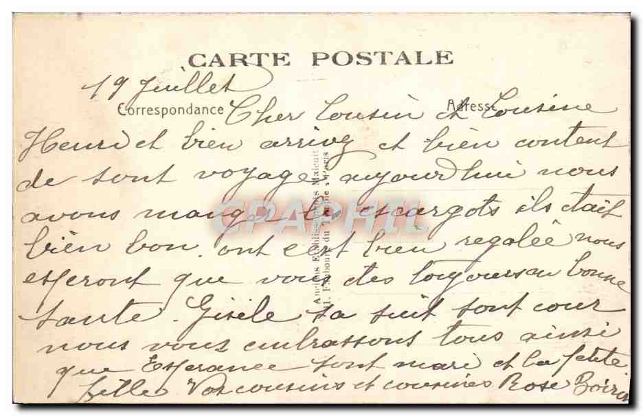 CPA Levallois Perret L'Hotel des Postes — Rückseite