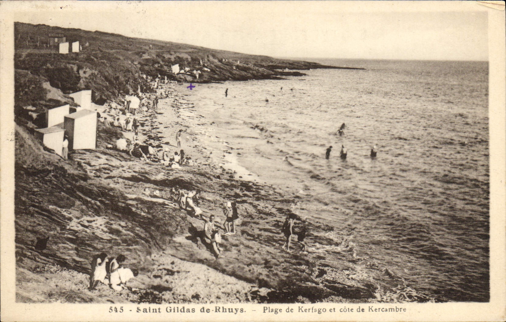Saint Gildas de Rhuys — Plage de Kerfago et côte de Kercambre — éditeur inconnu, n° 545