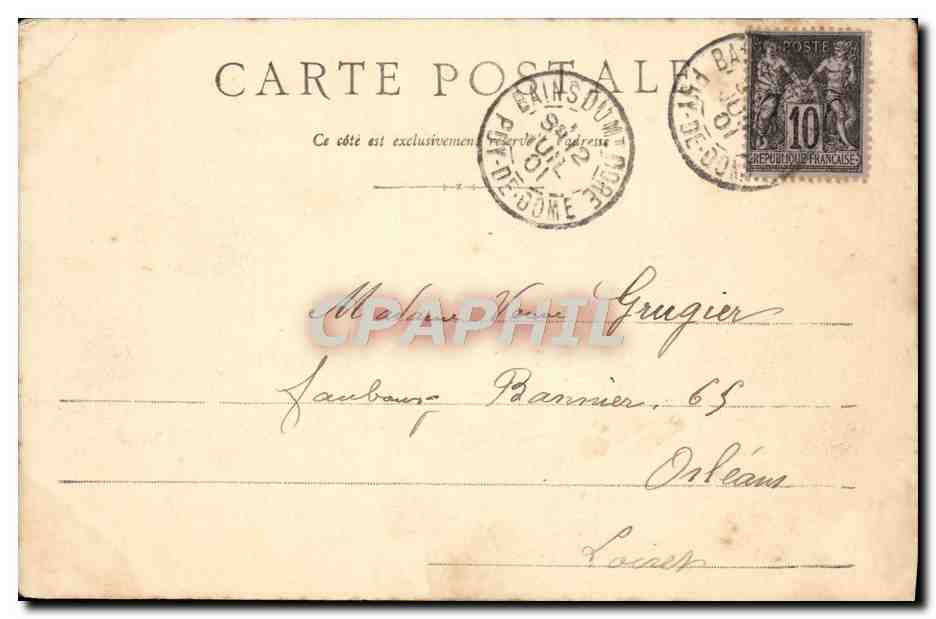 CPA Mont Dore et le Puy Gros — Rückseite