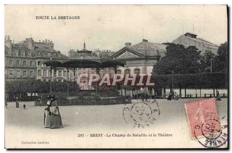 CPA Brest Le Champ de Bataille et le Theatre