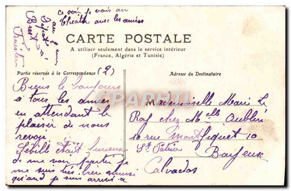 CPA Brest Le Champ de Bataille et le Theatre — Rückseite