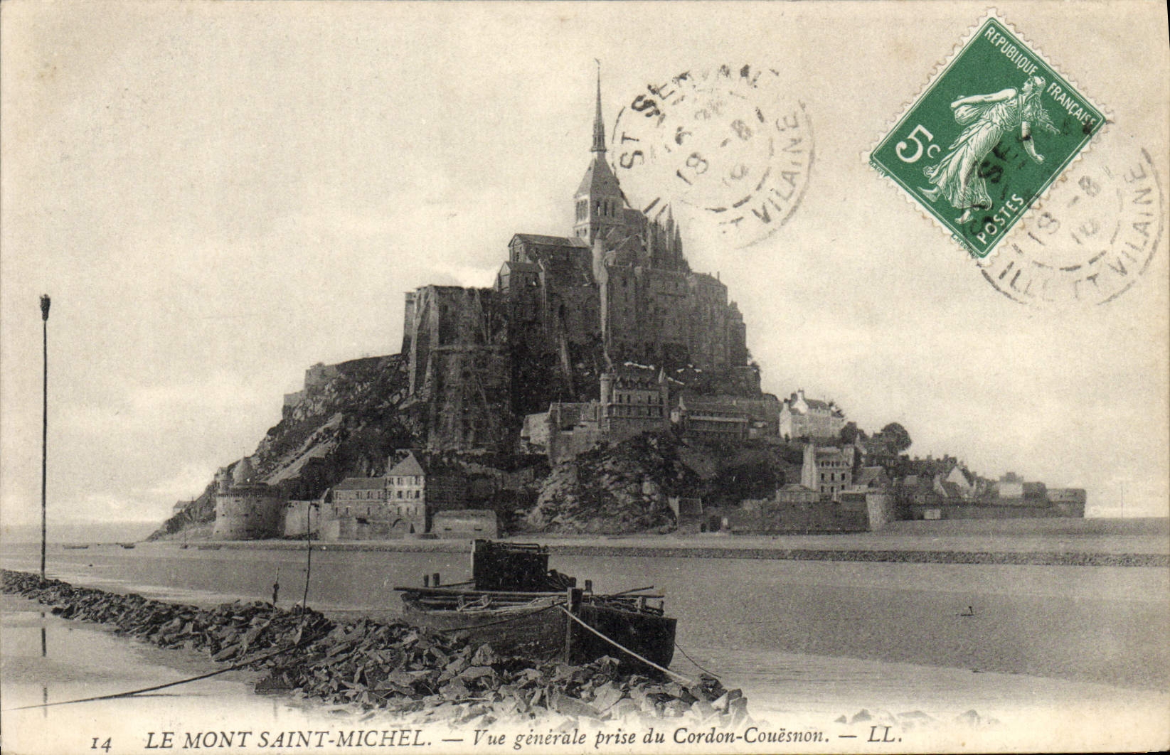Le Mont Saint-Michel — Vue générale prise du Cordon-Couësnon — LL.