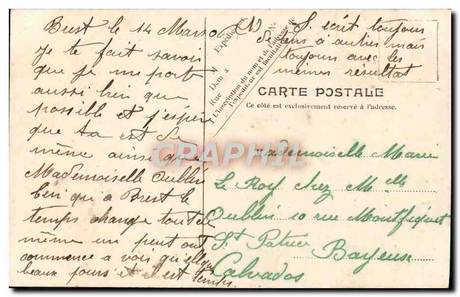 CPA Brest Vue Generale du Port de Guerre Bateaux — Verso