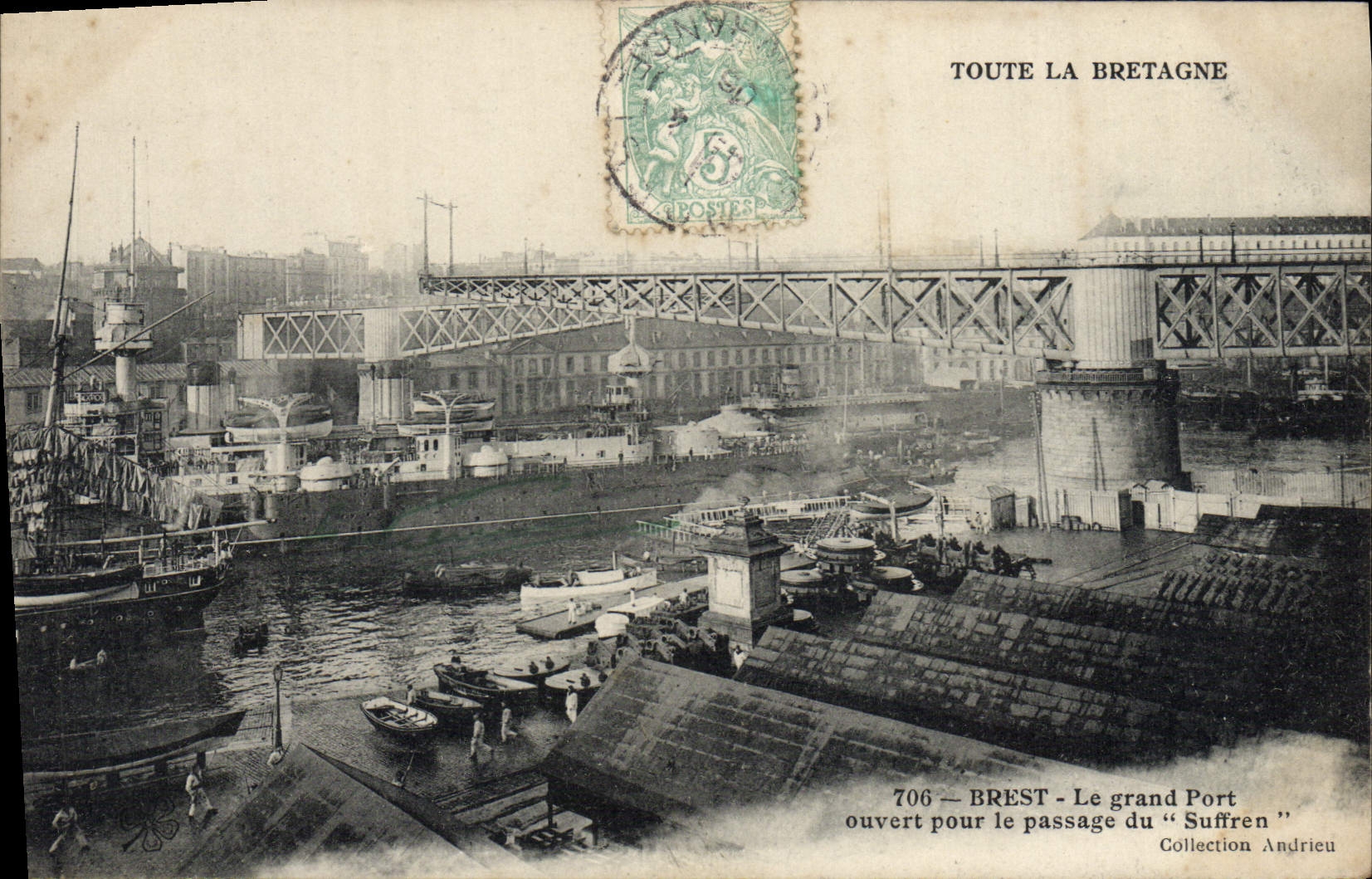 Brest — Le grand Port ouvert pour le passage du "Suffren" — Toute la Bretagne, n°706