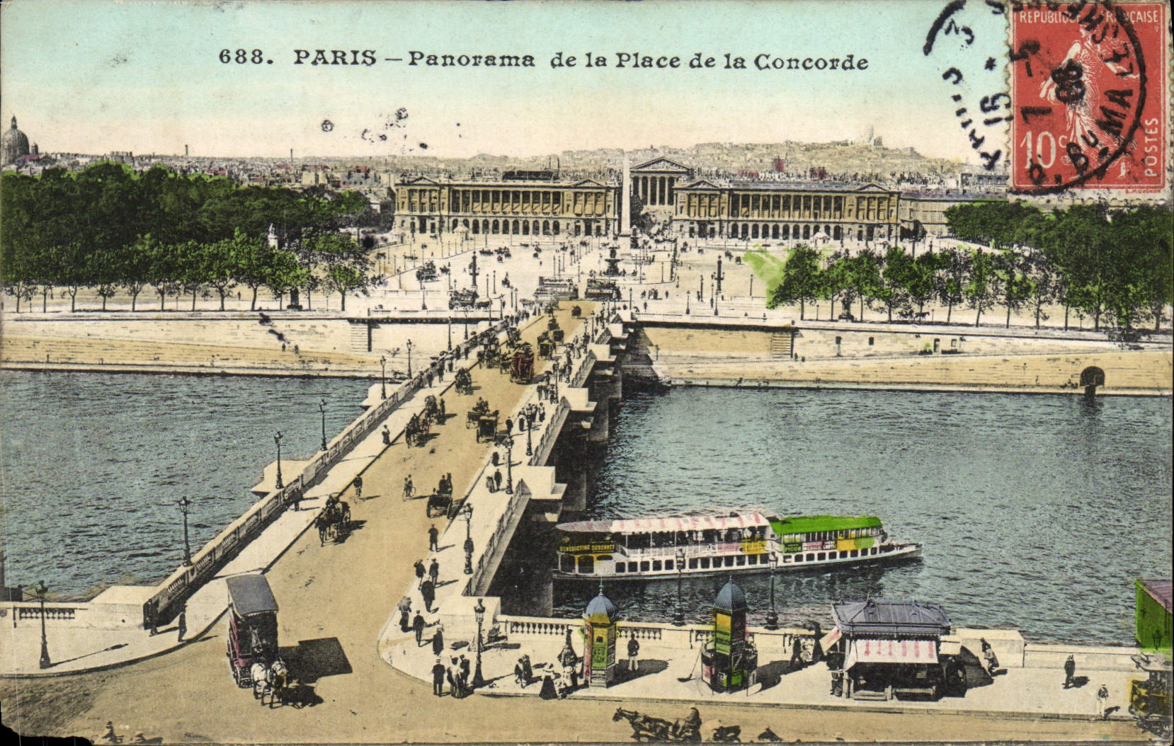 CPA Paris Panorama de la Place de la Concorde