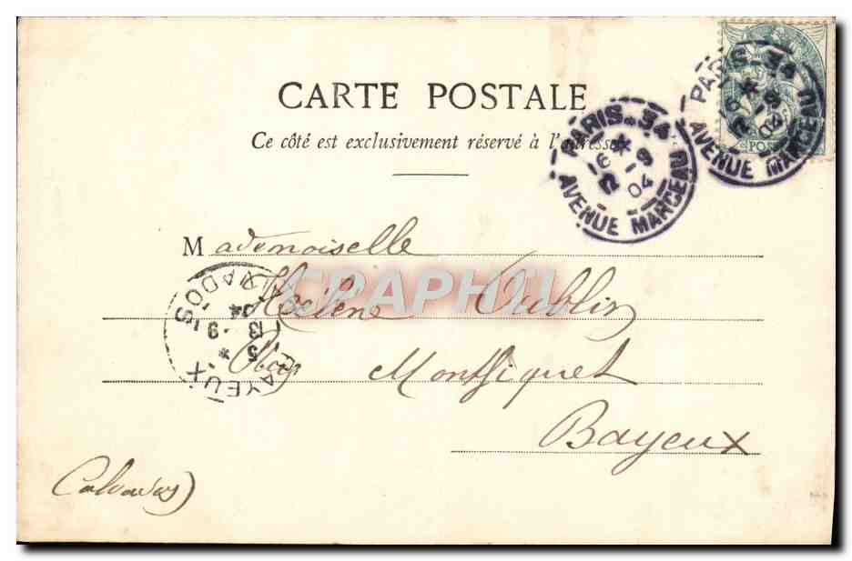 CPA Paris Eglise de la Madeleine — Rückseite