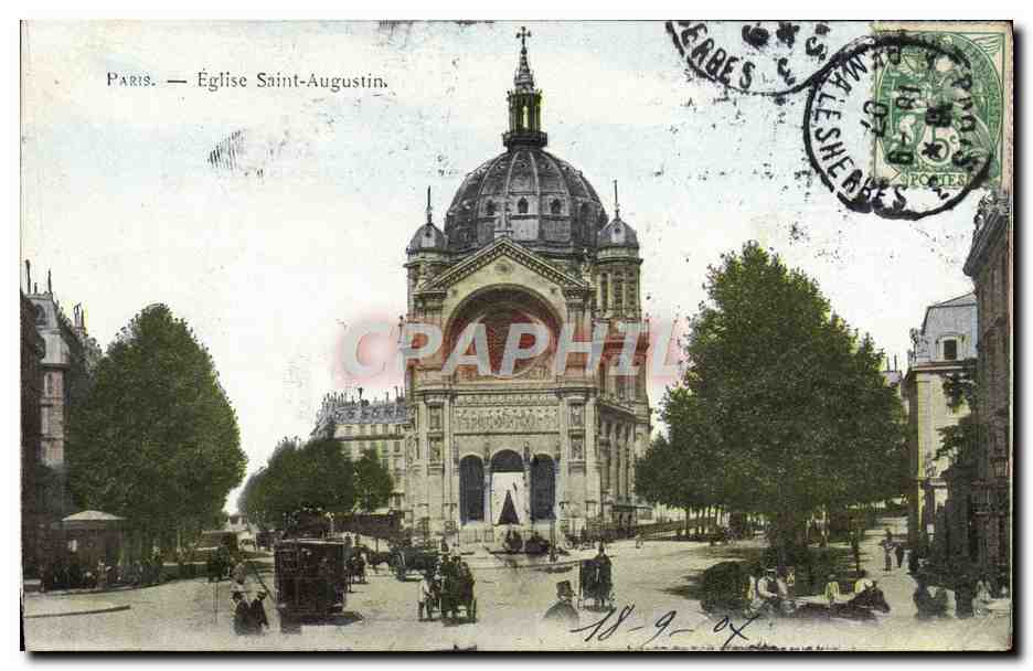 CPA Paris Eglise Saint Augustin