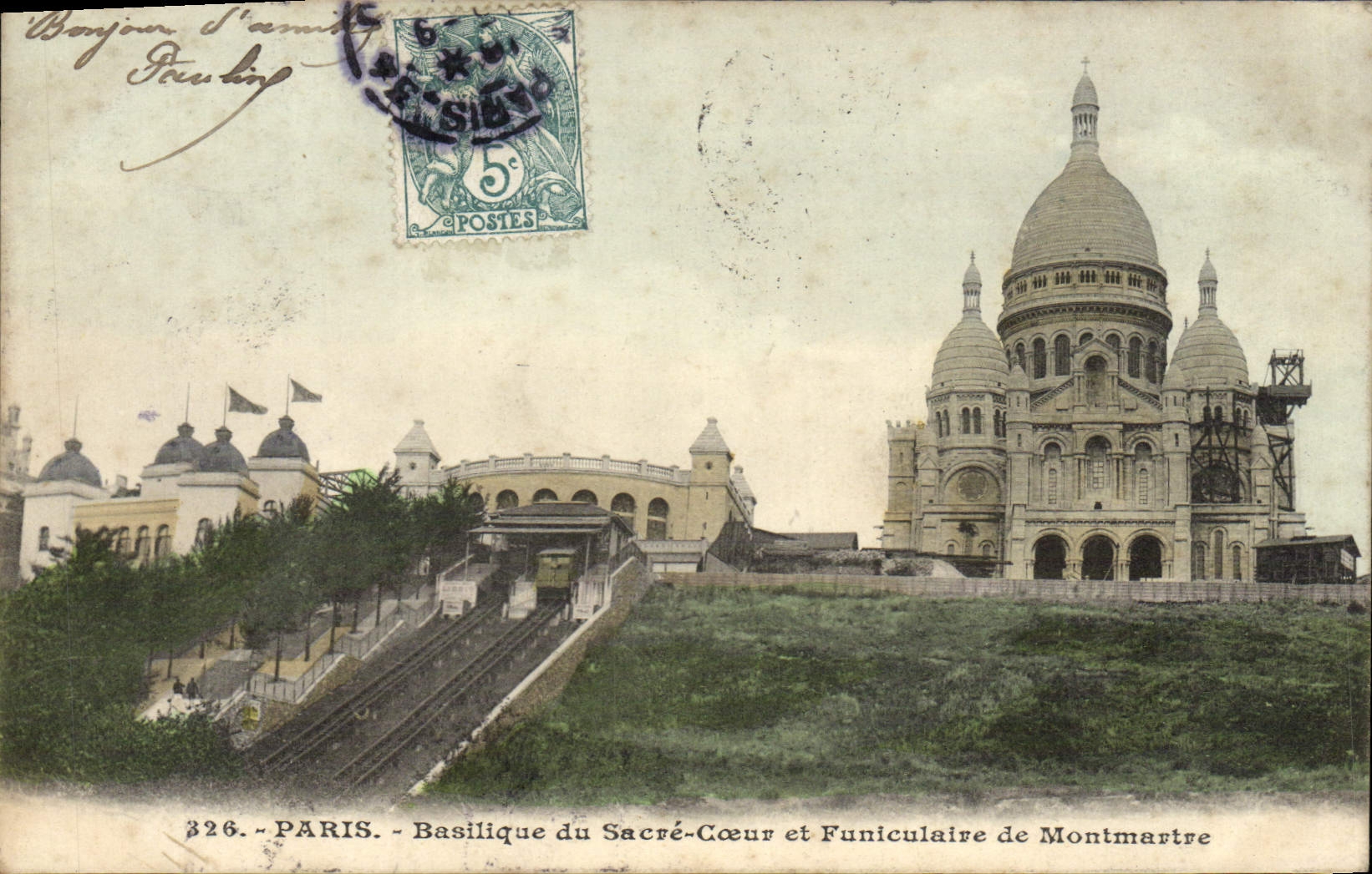 CPA Paris Basilique du Sacre et Funiculaire de Montmartre