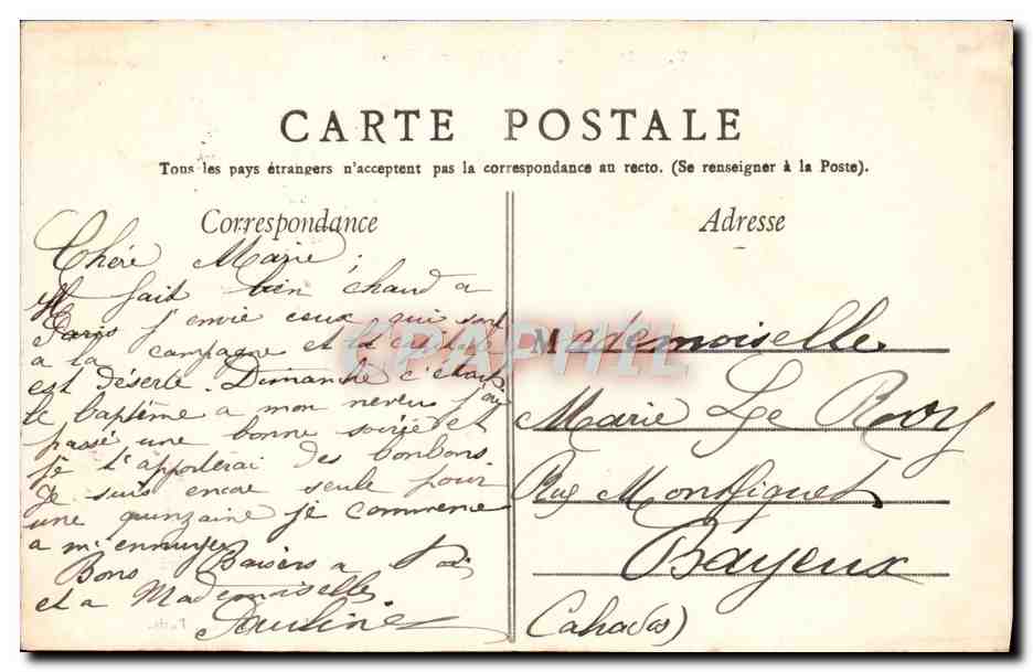 CPA Paris Le Trocadero — Rückseite
