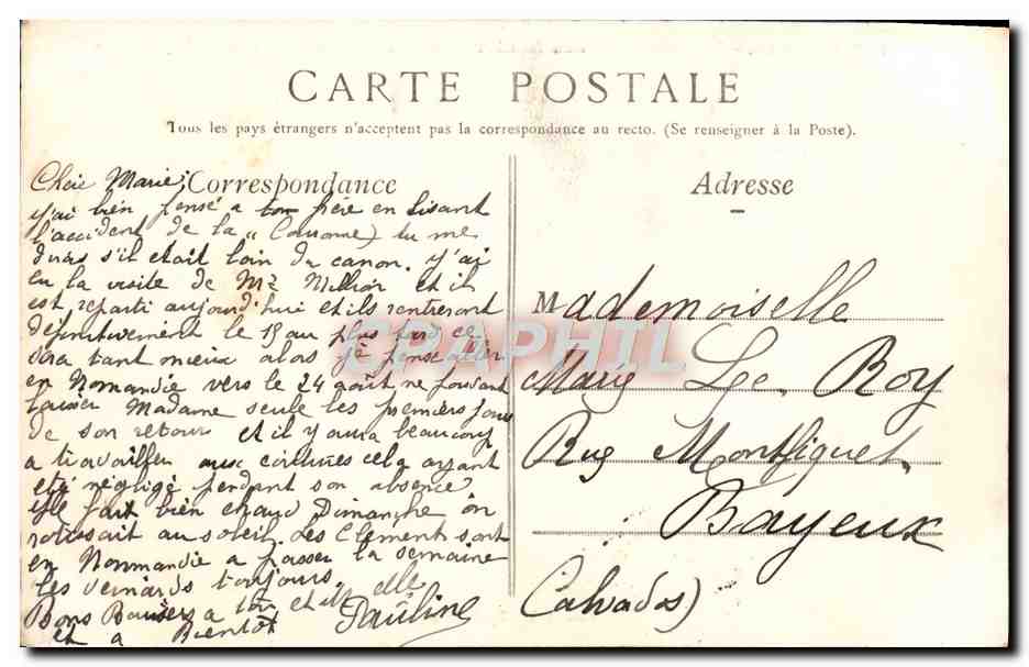 CPA Paris Vue Generale des Boulevards de la Madeleine et des Capucines — Verso