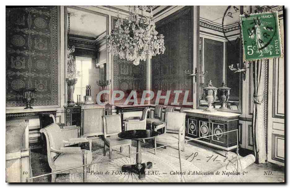 Palacio de Fontainebleau — Gabinete de Abdicación de Napoleón I — ND.