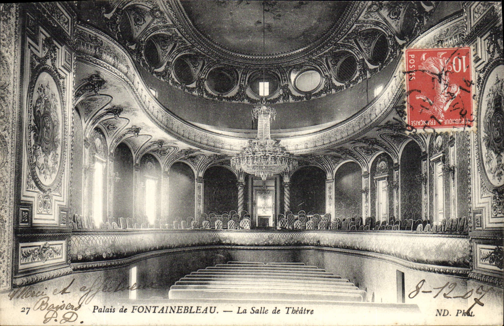 Palais de FONTAINEBLEAU — La Salle de Théâtre — éditeur Marius Laffont, n°27