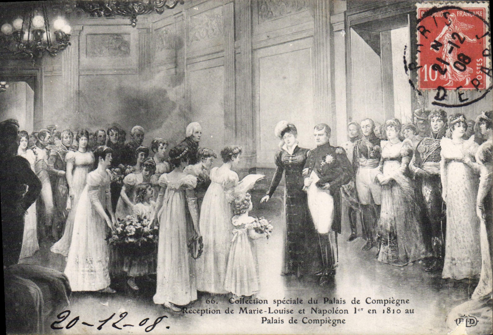 CPA Palais de Compiegne Reception de Marie Louise et Napoleon 1er en 1810 au palais 