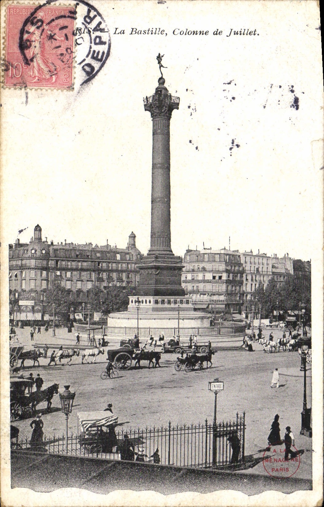 CPA Paris La Bastille Colonne de Juillet 