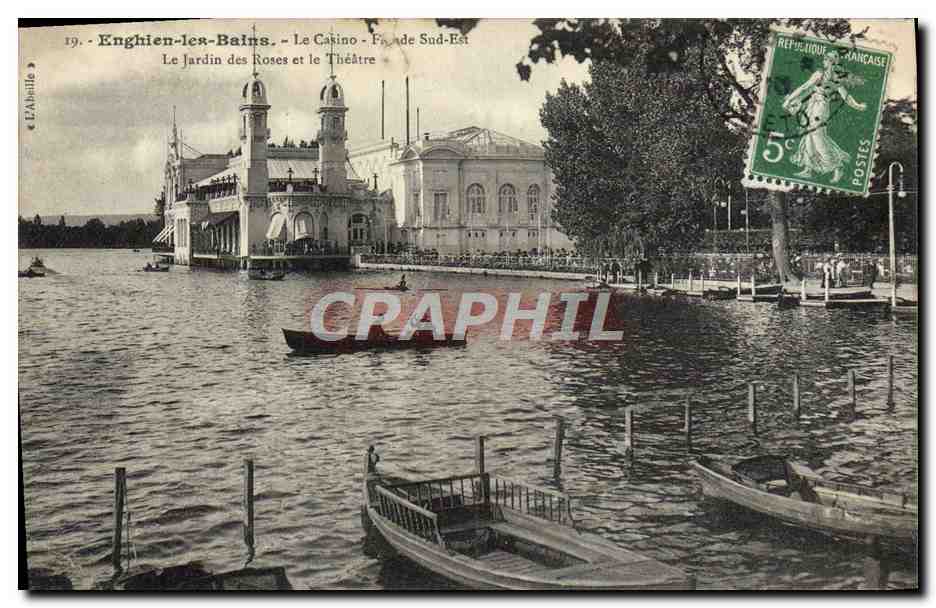 CPA Enghien les Bains Le Casino Le jardin des roses et le theatre