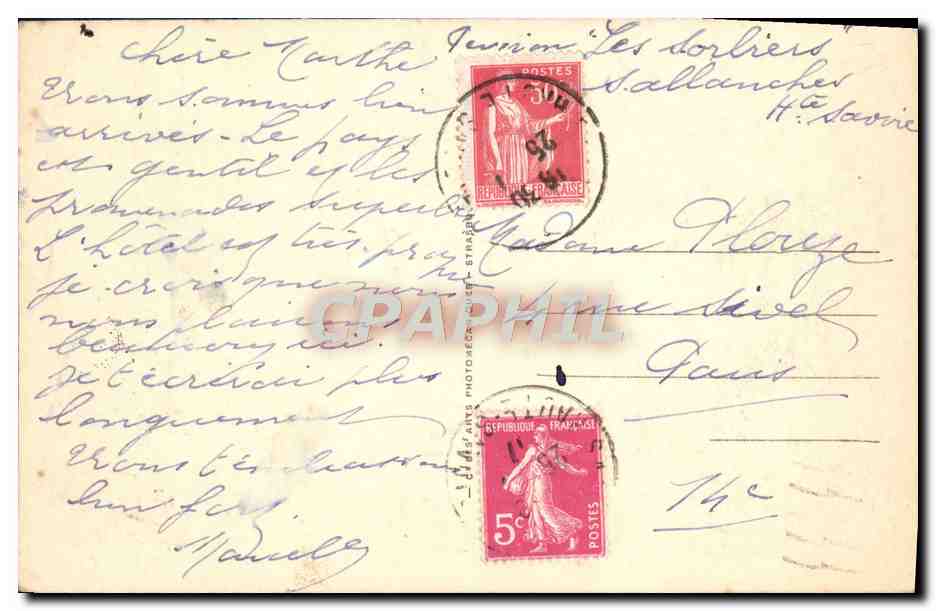 CPA Sallanches et la Chaine du Mont Blanc — Back