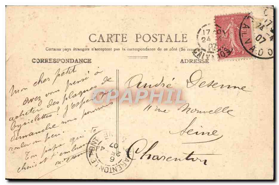 CPA Caen Le Chateau la Porte Bon Secours Soldats Militaria — Rückseite